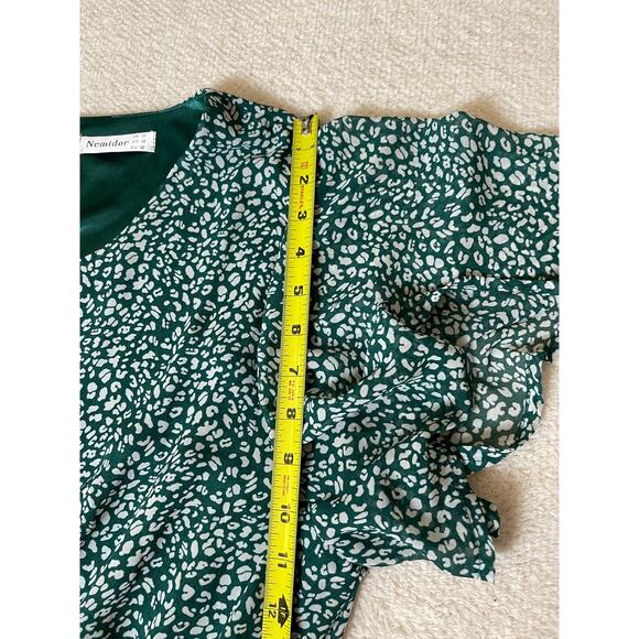 Nemidor Women's Layer Ruffle Animal Print Elastic Waist Short Sleeve Dress 18 - Picture 16 of 16